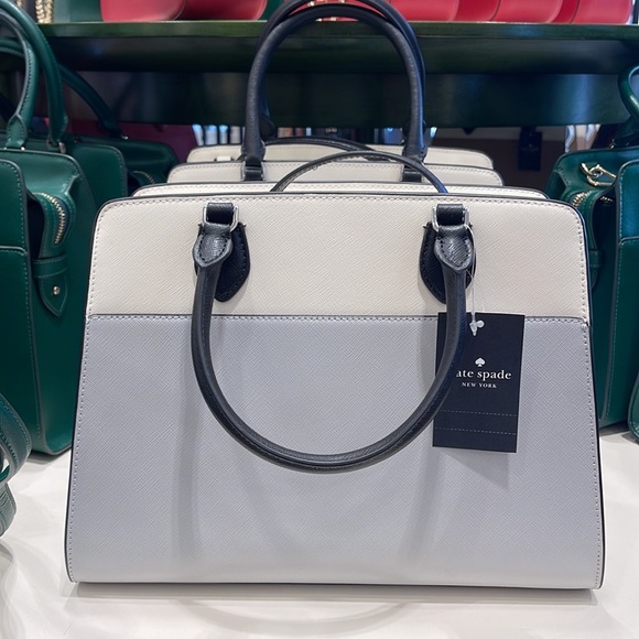 Kate Spade Madison Colorblock Saffiano Leather Medium Satchel
Platinum Grey
NWT - Picture 12 of 16